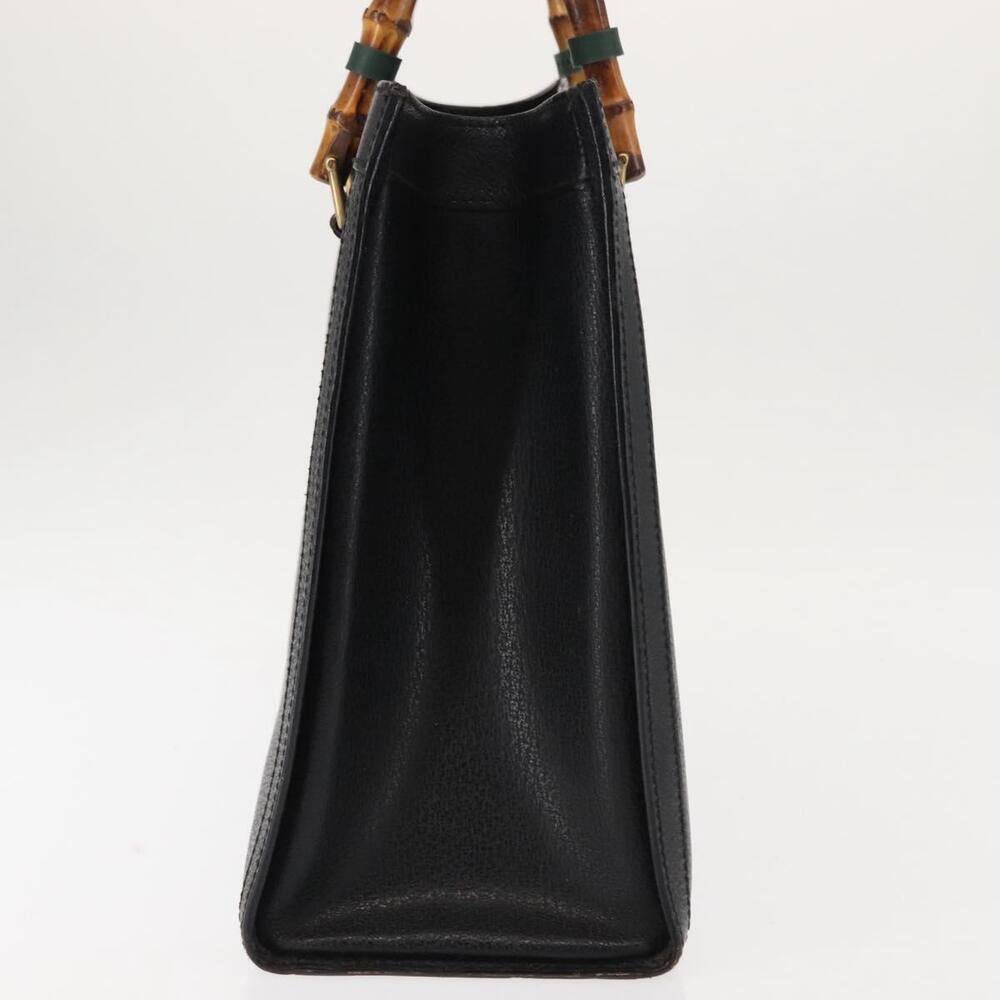 GUCCI Bamboo Hand Bag Leather Black Auth ep11149 - Picture 3 of 16